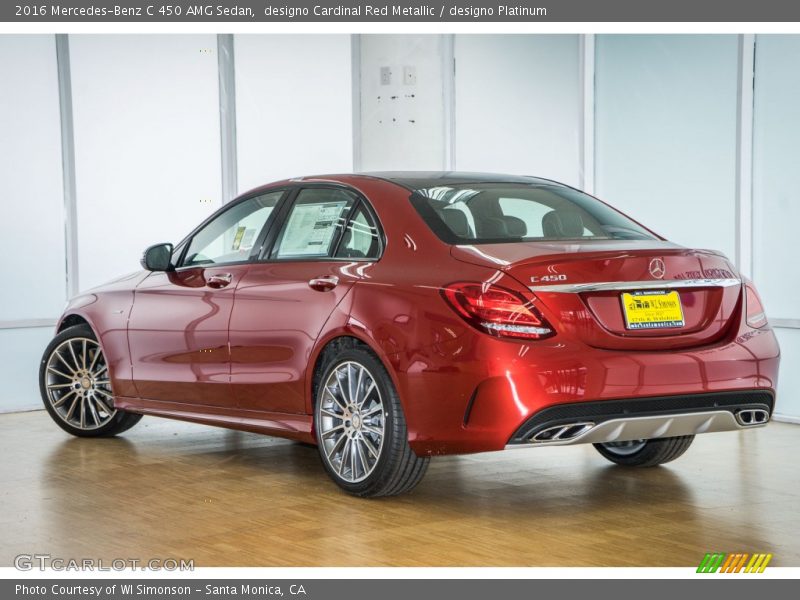 designo Cardinal Red Metallic / designo Platinum 2016 Mercedes-Benz C 450 AMG Sedan