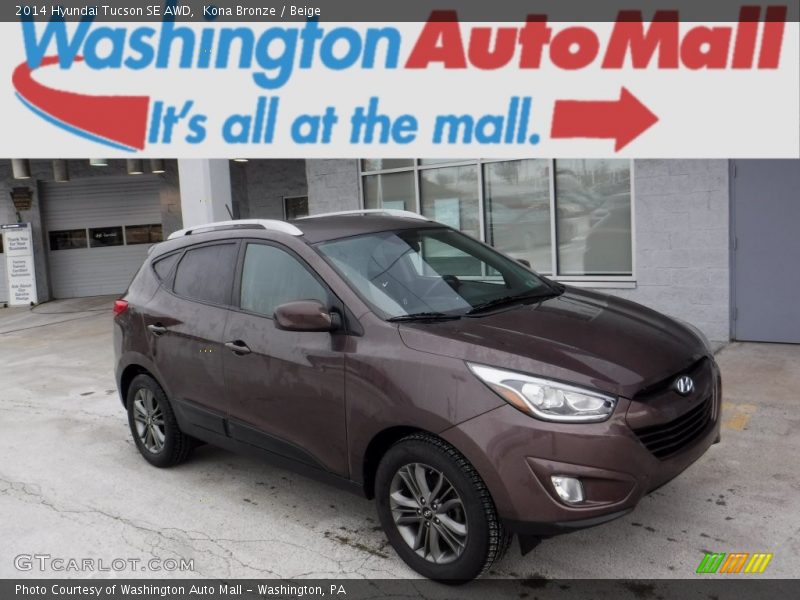 Kona Bronze / Beige 2014 Hyundai Tucson SE AWD