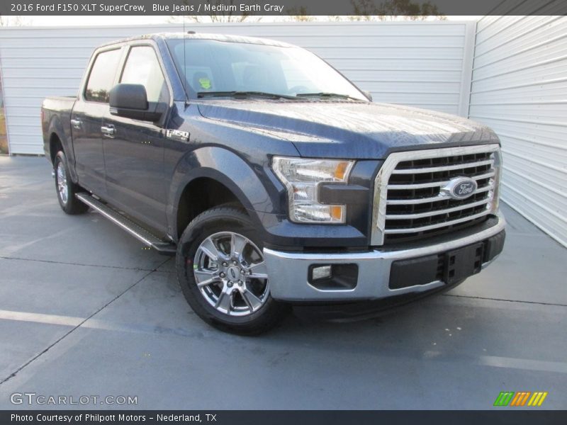 Blue Jeans / Medium Earth Gray 2016 Ford F150 XLT SuperCrew