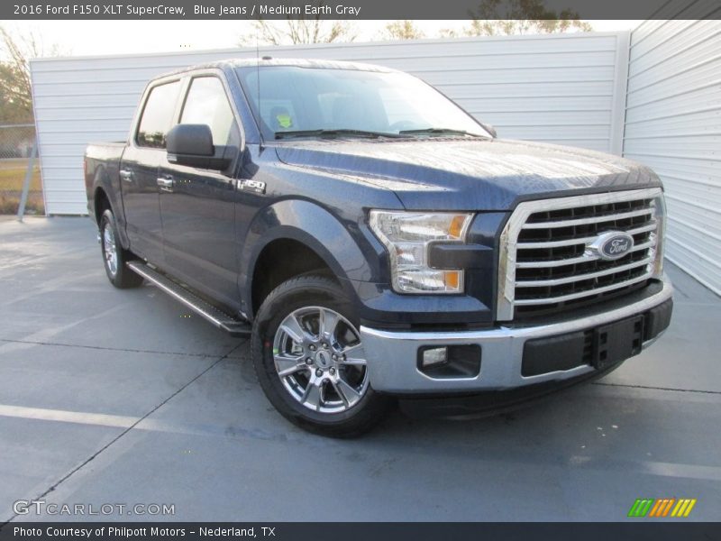 Blue Jeans / Medium Earth Gray 2016 Ford F150 XLT SuperCrew