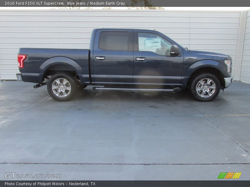 Blue Jeans / Medium Earth Gray 2016 Ford F150 XLT SuperCrew