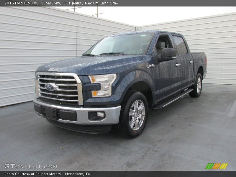 Blue Jeans / Medium Earth Gray 2016 Ford F150 XLT SuperCrew