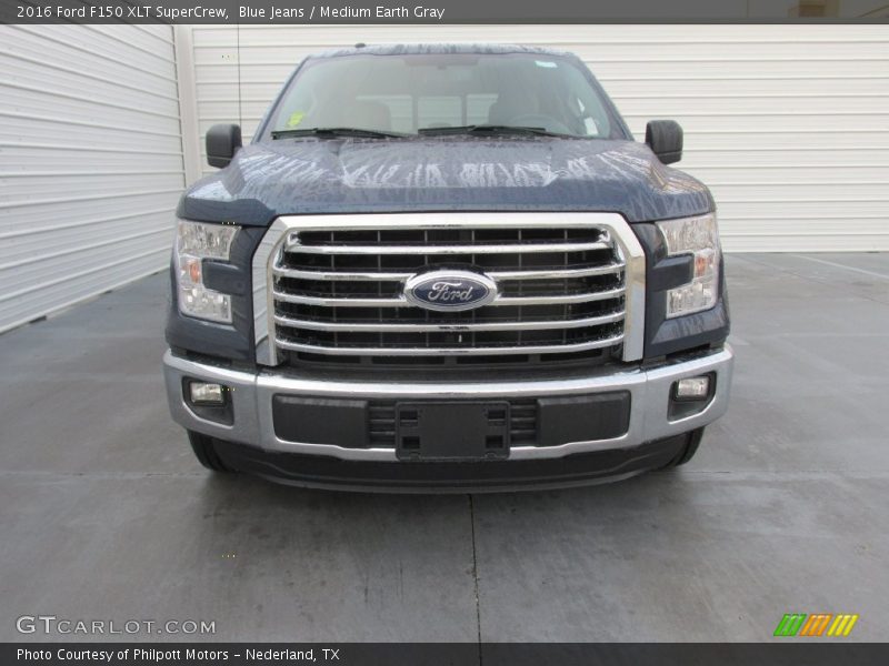 Blue Jeans / Medium Earth Gray 2016 Ford F150 XLT SuperCrew