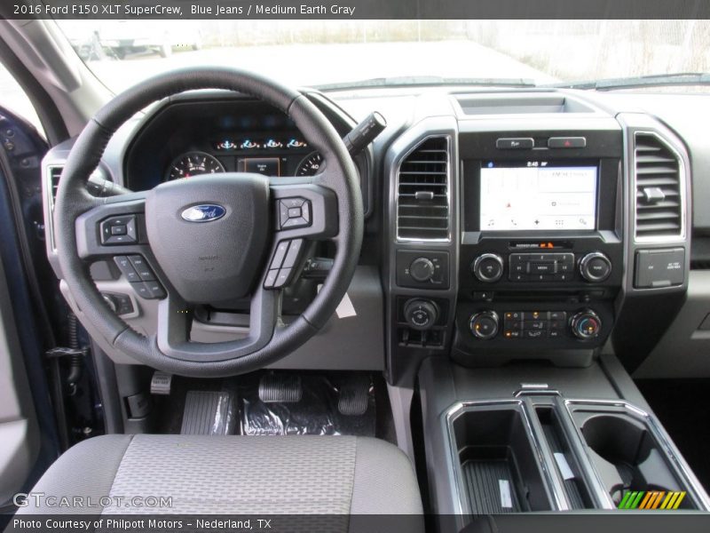 Blue Jeans / Medium Earth Gray 2016 Ford F150 XLT SuperCrew