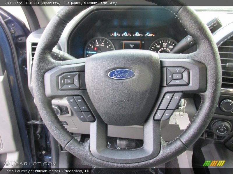 Blue Jeans / Medium Earth Gray 2016 Ford F150 XLT SuperCrew