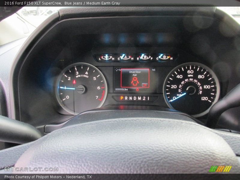 Blue Jeans / Medium Earth Gray 2016 Ford F150 XLT SuperCrew