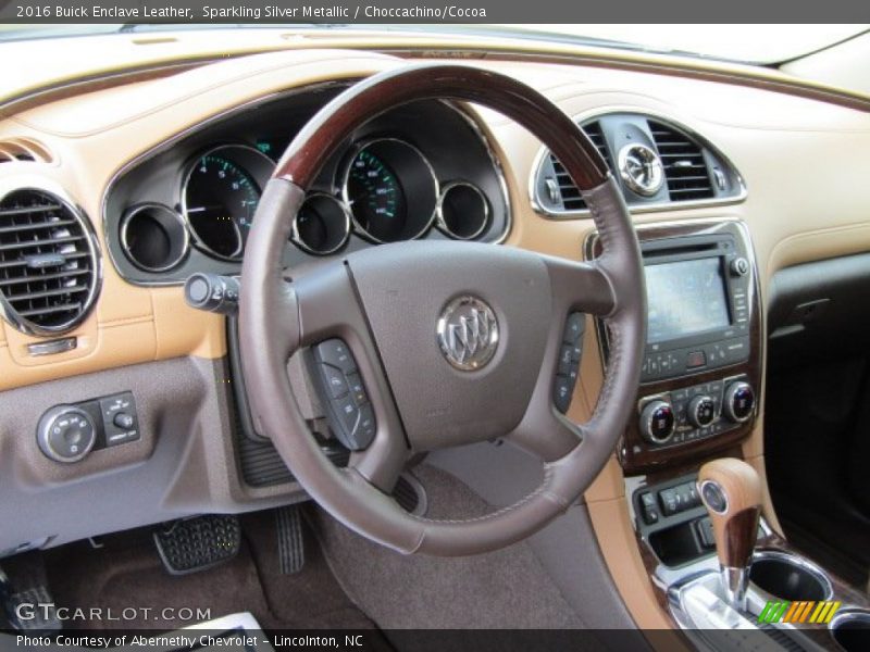 Sparkling Silver Metallic / Choccachino/Cocoa 2016 Buick Enclave Leather