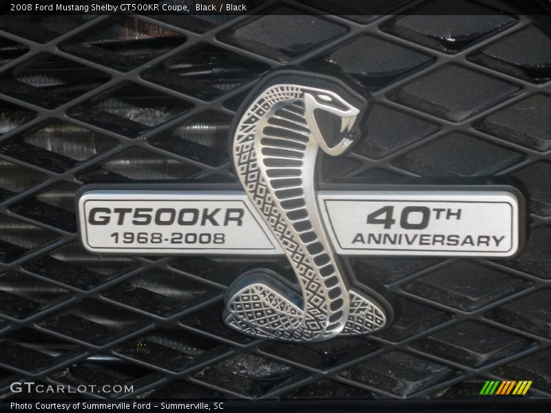 Black / Black 2008 Ford Mustang Shelby GT500KR Coupe