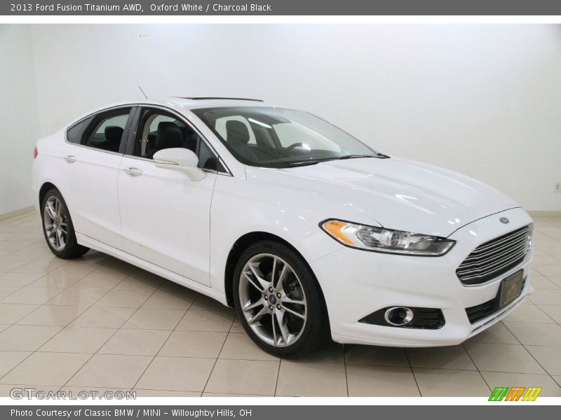 Oxford White / Charcoal Black 2013 Ford Fusion Titanium AWD