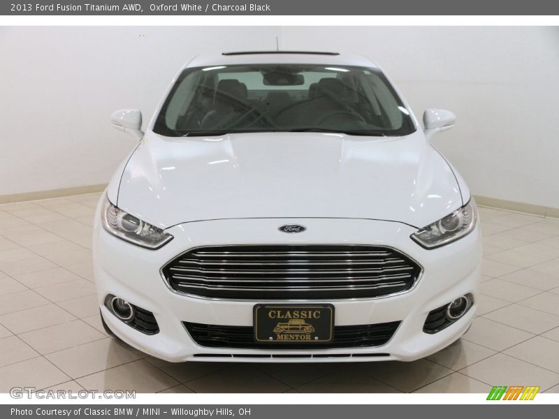 Oxford White / Charcoal Black 2013 Ford Fusion Titanium AWD