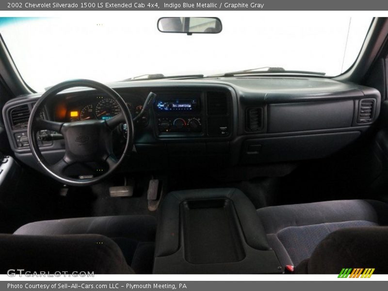 Indigo Blue Metallic / Graphite Gray 2002 Chevrolet Silverado 1500 LS Extended Cab 4x4