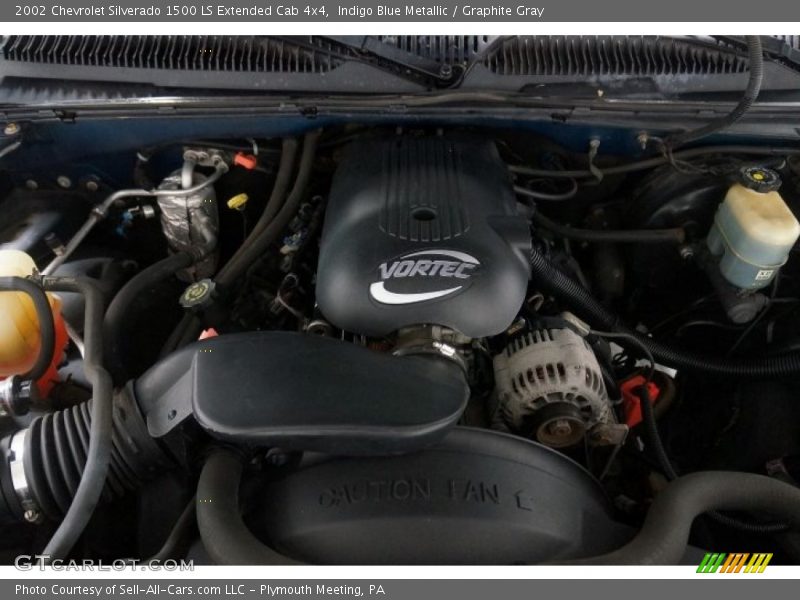 Indigo Blue Metallic / Graphite Gray 2002 Chevrolet Silverado 1500 LS Extended Cab 4x4