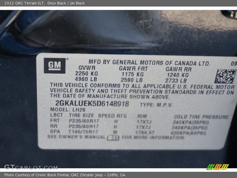 Onyx Black / Jet Black 2013 GMC Terrain SLT