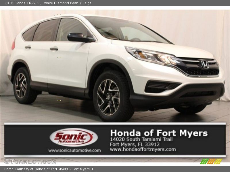 White Diamond Pearl / Beige 2016 Honda CR-V SE