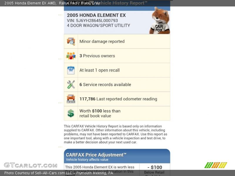 Rallye Red / Black/Gray 2005 Honda Element EX AWD