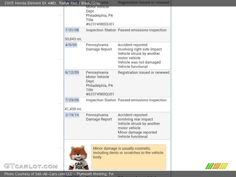 Rallye Red / Black/Gray 2005 Honda Element EX AWD