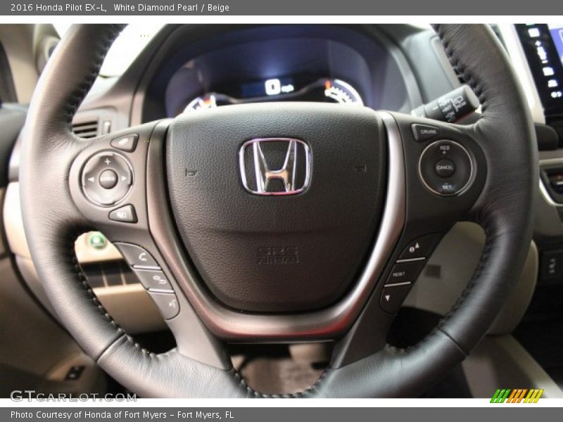 White Diamond Pearl / Beige 2016 Honda Pilot EX-L
