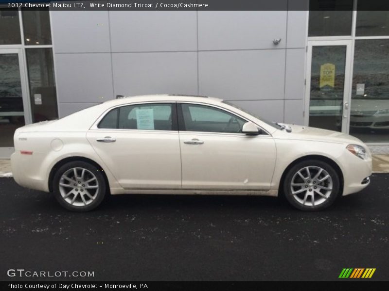 White Diamond Tricoat / Cocoa/Cashmere 2012 Chevrolet Malibu LTZ