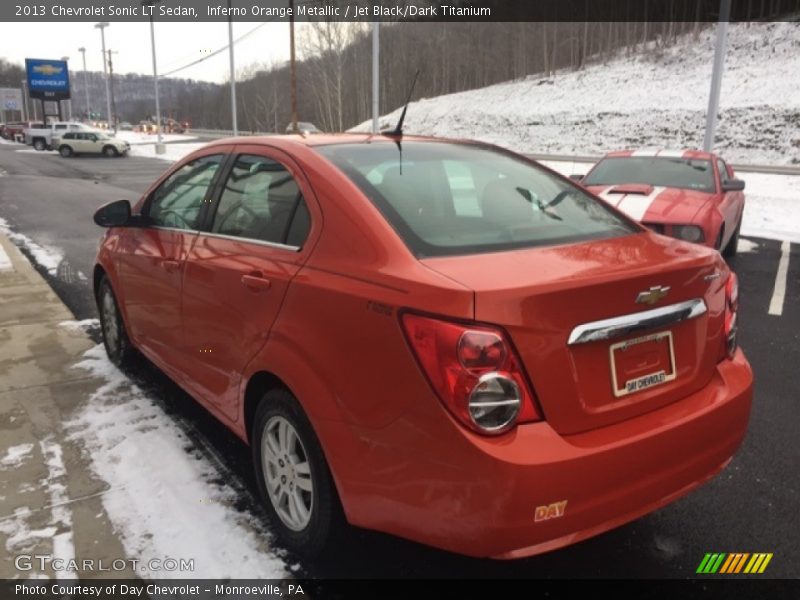 Inferno Orange Metallic / Jet Black/Dark Titanium 2013 Chevrolet Sonic LT Sedan