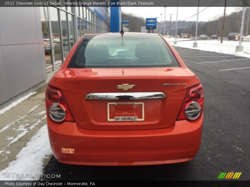 Inferno Orange Metallic / Jet Black/Dark Titanium 2013 Chevrolet Sonic LT Sedan