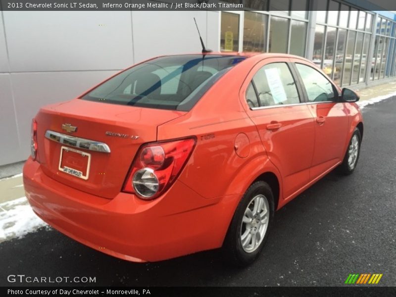 Inferno Orange Metallic / Jet Black/Dark Titanium 2013 Chevrolet Sonic LT Sedan