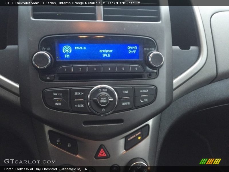 Inferno Orange Metallic / Jet Black/Dark Titanium 2013 Chevrolet Sonic LT Sedan