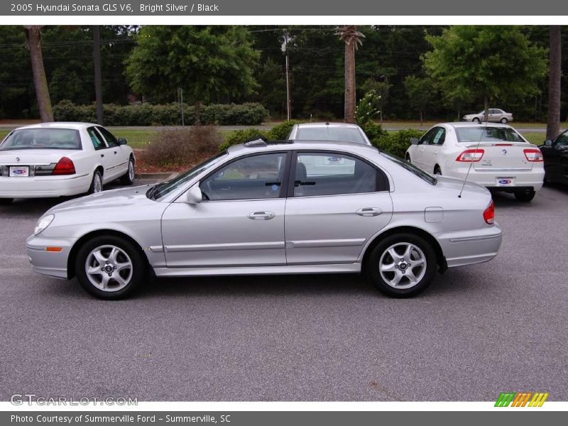 Bright Silver / Black 2005 Hyundai Sonata GLS V6