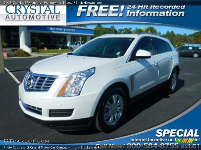 Platinum Ice Tricoat / Shale/Brownstone 2015 Cadillac SRX Luxury