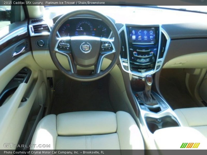 Platinum Ice Tricoat / Shale/Brownstone 2015 Cadillac SRX Luxury