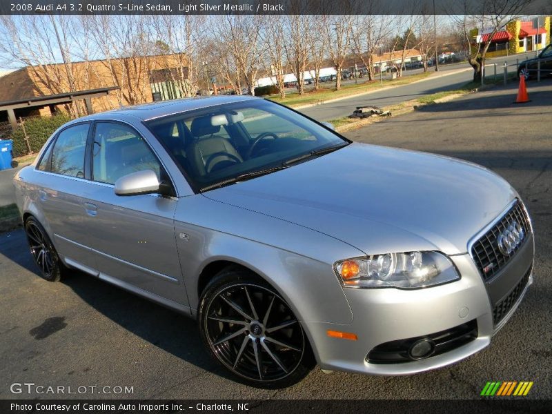 Light Silver Metallic / Black 2008 Audi A4 3.2 Quattro S-Line Sedan