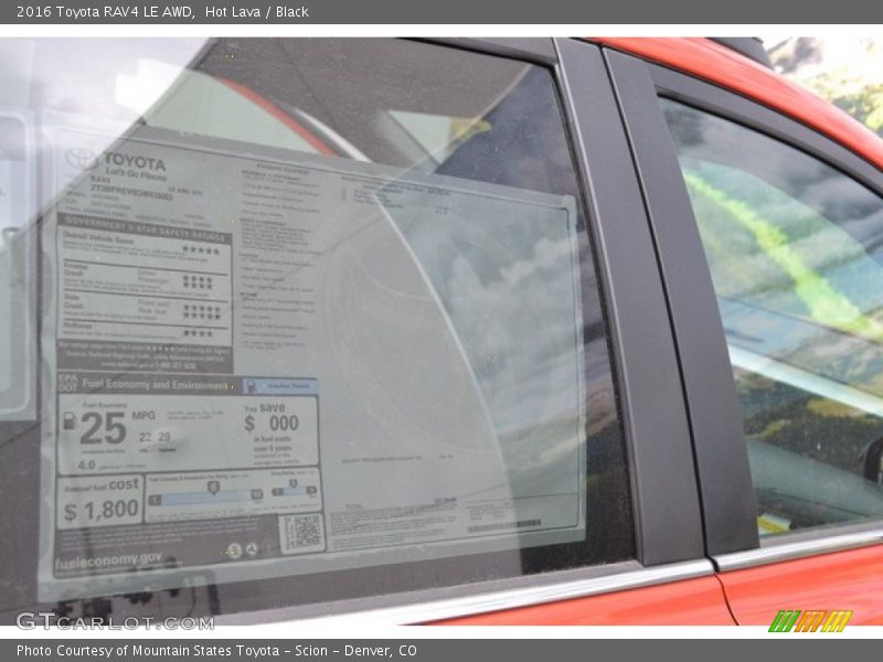 Hot Lava / Black 2016 Toyota RAV4 LE AWD