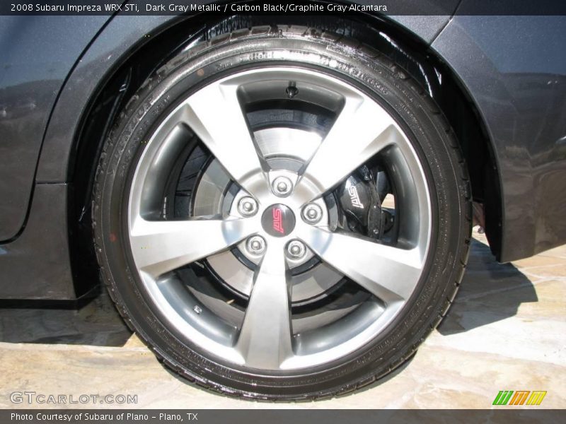 Dark Gray Metallic / Carbon Black/Graphite Gray Alcantara 2008 Subaru Impreza WRX STi