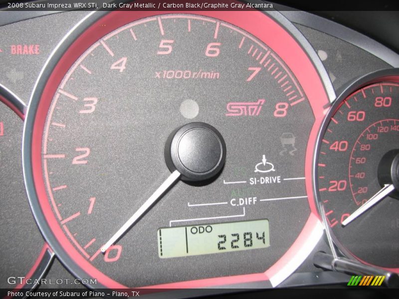 Dark Gray Metallic / Carbon Black/Graphite Gray Alcantara 2008 Subaru Impreza WRX STi