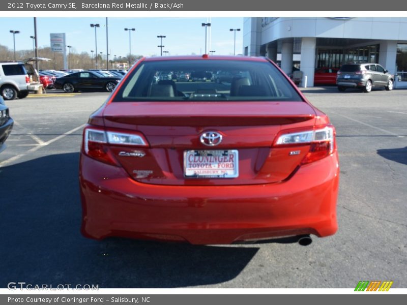 Barcelona Red Metallic / Black/Ash 2012 Toyota Camry SE