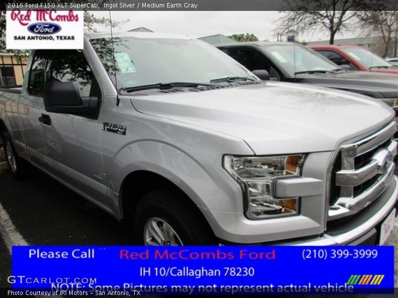 Ingot Silver / Medium Earth Gray 2016 Ford F150 XLT SuperCab