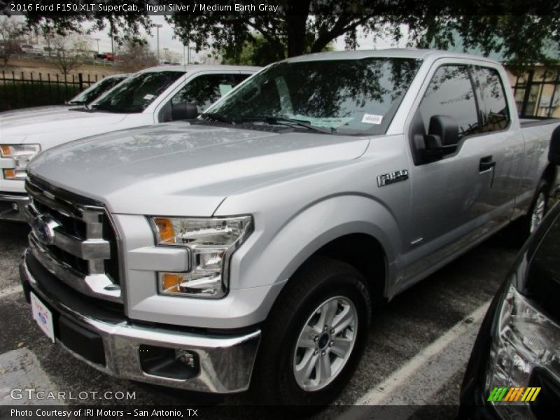 Ingot Silver / Medium Earth Gray 2016 Ford F150 XLT SuperCab