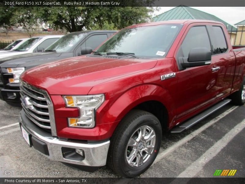 Ruby Red / Medium Earth Gray 2016 Ford F150 XLT SuperCab