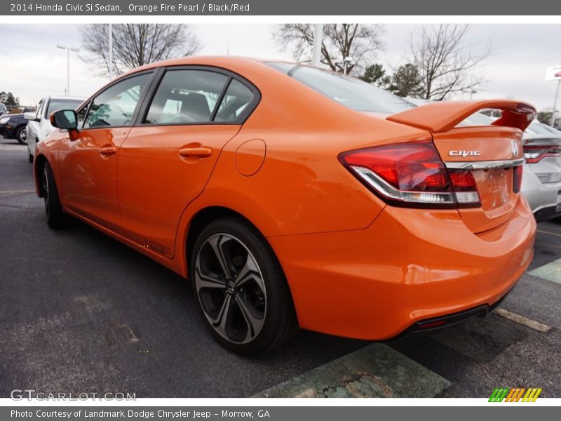 Orange Fire Pearl / Black/Red 2014 Honda Civic Si Sedan