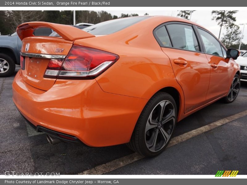 Orange Fire Pearl / Black/Red 2014 Honda Civic Si Sedan