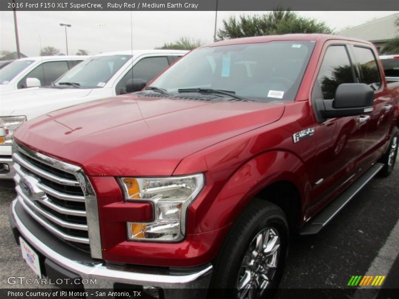 Ruby Red / Medium Earth Gray 2016 Ford F150 XLT SuperCrew