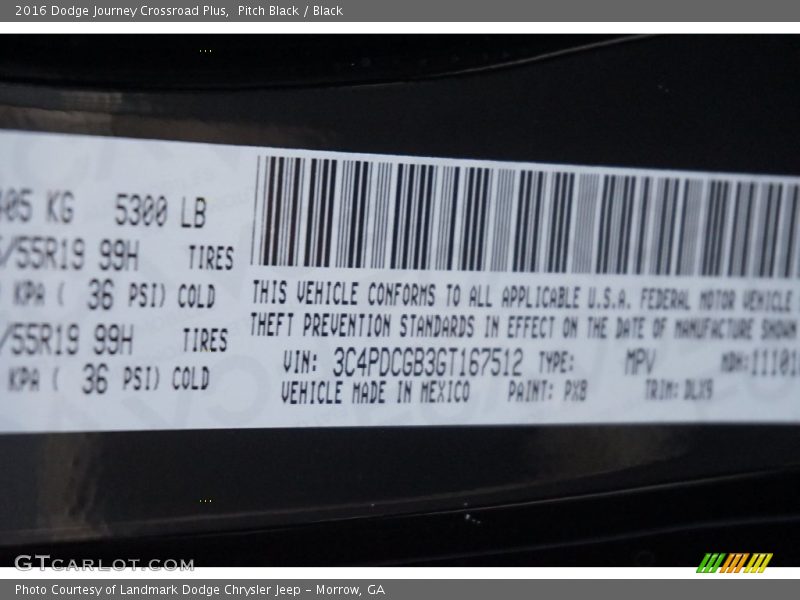 Pitch Black / Black 2016 Dodge Journey Crossroad Plus