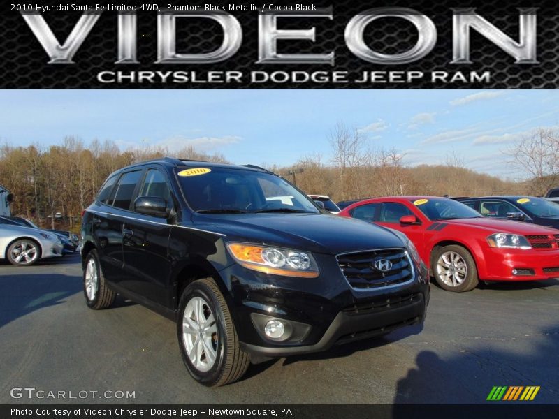 Phantom Black Metallic / Cocoa Black 2010 Hyundai Santa Fe Limited 4WD