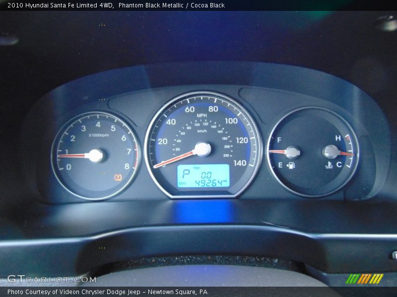 Phantom Black Metallic / Cocoa Black 2010 Hyundai Santa Fe Limited 4WD