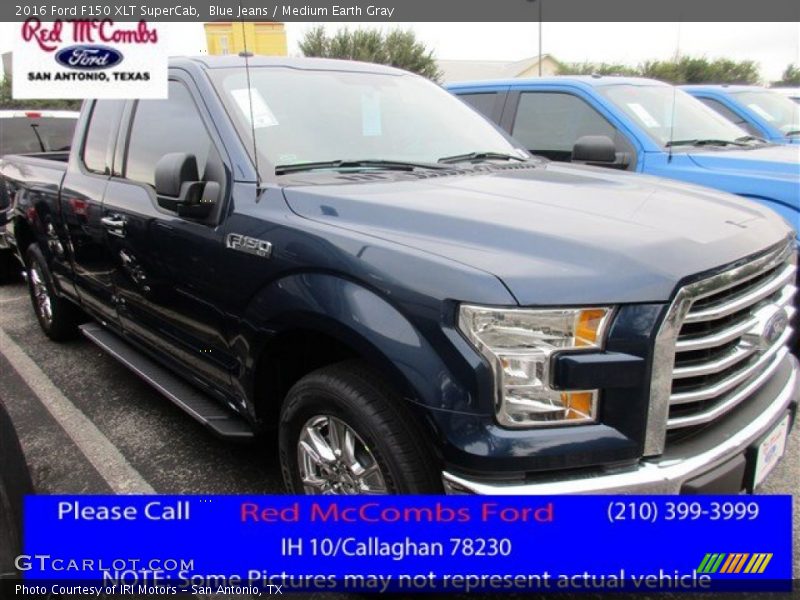 Blue Jeans / Medium Earth Gray 2016 Ford F150 XLT SuperCab