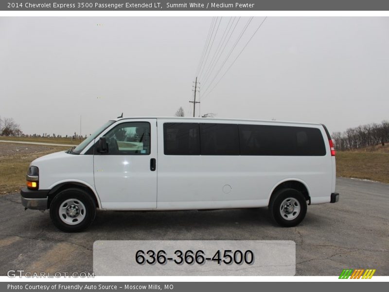Summit White / Medium Pewter 2014 Chevrolet Express 3500 Passenger Extended LT