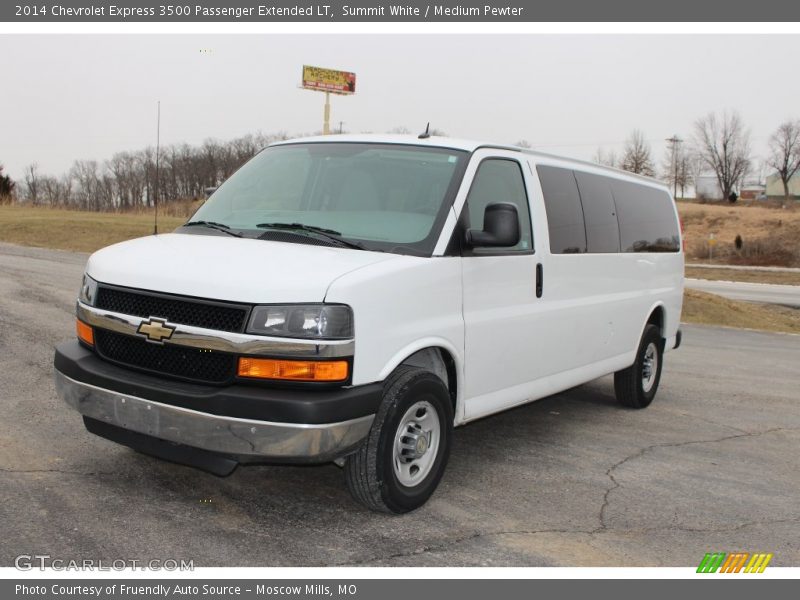 Summit White / Medium Pewter 2014 Chevrolet Express 3500 Passenger Extended LT