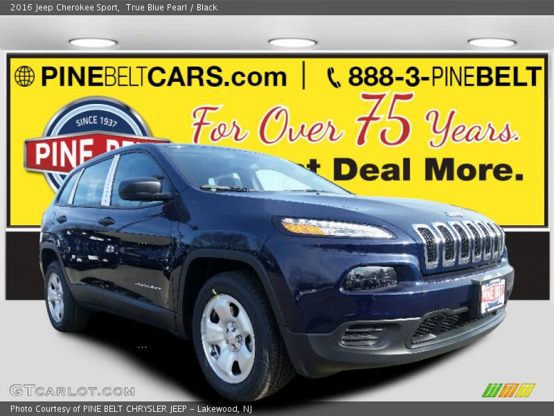 True Blue Pearl / Black 2016 Jeep Cherokee Sport