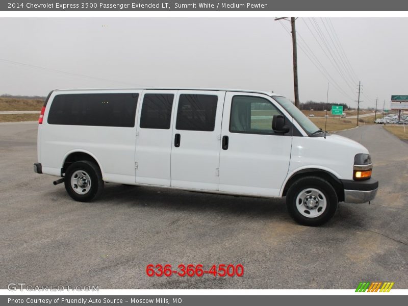 Summit White / Medium Pewter 2014 Chevrolet Express 3500 Passenger Extended LT