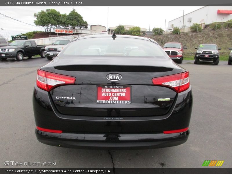 Ebony Black / Beige 2012 Kia Optima Hybrid