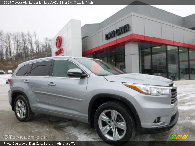 Silver Sky Metallic / Ash 2015 Toyota Highlander Limited AWD